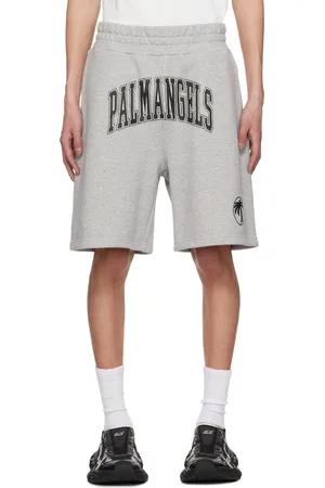Palm Angels Gray College Palm Shorts