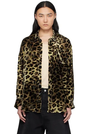 R13 Beige & Black Drop Neck Shirt