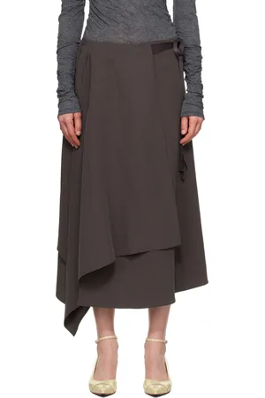 OUR LEGACY Brown Spinnaker Midi Skirt