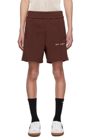 Palm Angels Burgundy Embroidered Logo Track Shorts