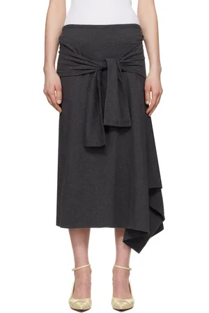 OUR LEGACY Gray Sash Midi Skirt