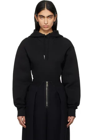 MUGLER Black Fleece Hoodie Bodysuit