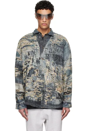 Acne Studios Blue Printed Button-Up Shirt