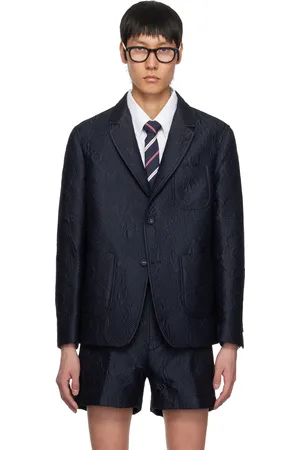 Thom Browne Navy Olympic Matelassé Unconstructed Sport Blazer