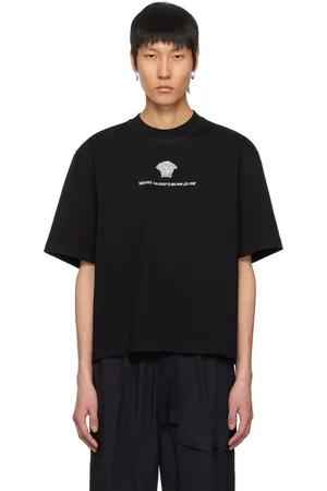 VERSACE Black Embroidered Medusa Milano T-shirt