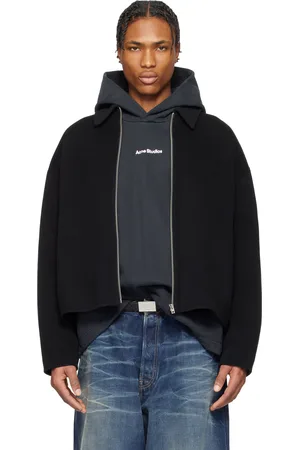 Acne Studios Black Wool Zipper Jacket