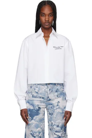 OFF-WHITE White Poplin Boxy Long-Sleeved Shirt