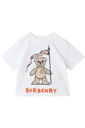Burberry Baby White Thomas Bear Cotton T-shirt