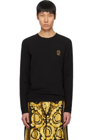 VERSACE Two-Pack Black Medusa Long Sleeve T-shirts