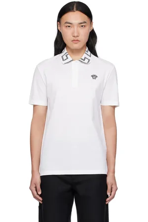 VERSACE White Greca Polo