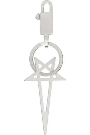 Rick Owens Silver Hollywood Pentagram Keychain
