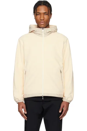 Moncler Beige Fleece Zip-Up Reversible Hoodie
