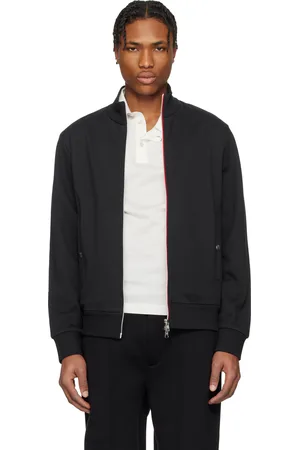 Moncler Navy Tricolor-Trimmed Cotton Zip-Up Sweatshirt