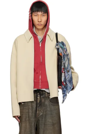 Acne Studios Beige Wool Zipper Jacket