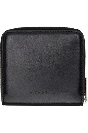 Rick Owens Black Hollywood Glossy Lamb Zipped Wallet