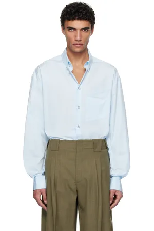 MUGLER Blue Poplin Shirt