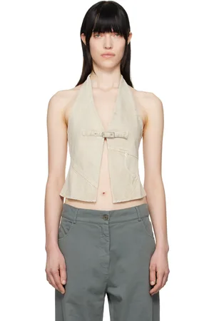 Gimaguas SSENSE Exclusive Beige Beverly Denim Tank Top