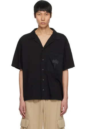 Palm Angels Black Palm Dyed Bowling Shirt