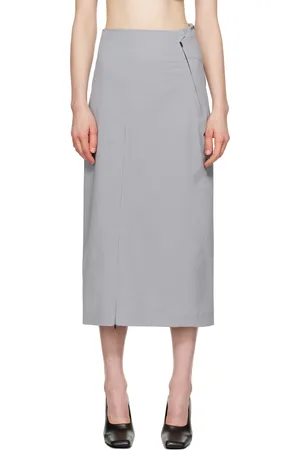 JOHANNA PARV Gray Speed Midi Skirt