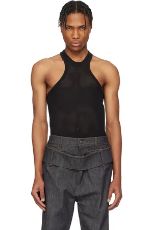Courrèges Black Scuba Mesh Tank Top