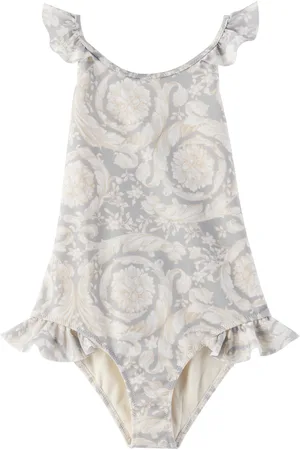 VERSACE Kids Gray Barocco Swimsuit