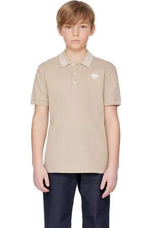 VERSACE Kids Beige Greca Polo
