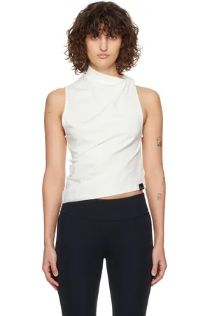 Courrèges White Draped Jersey Tank Top