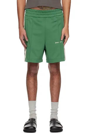 Palm Angels Green Embroidered Logo Track Shorts