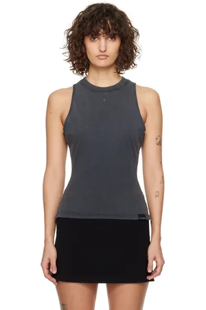 Courrèges Gray Fitted Stonewashed Tank Top