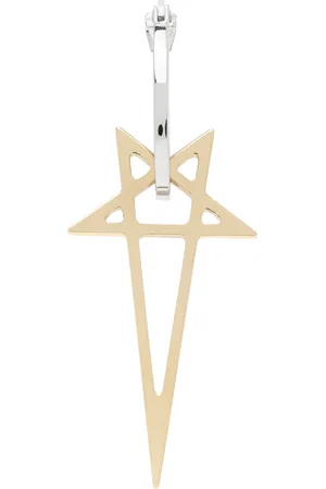 Rick Owens Gold & Silver Hollywood Pentagram Single Earring