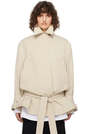 Recto Beige Wide Fit Short Trench Coat