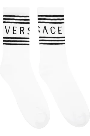 VERSACE White & Black Vintage Logo Socks