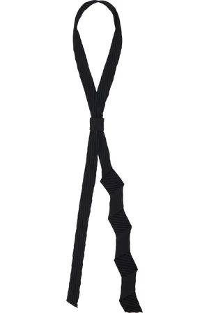 Issey Miyake Black Zigzag Tie
