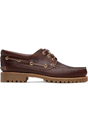 Timberland Burgundy 3-Eye Lug Handsewn Boat Shoes
