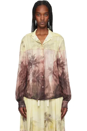 Palm Angels Yellow & Brown Sunset Palms Shirt