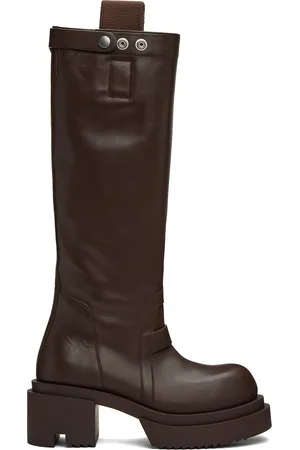 Rick Owens Brown Pull On Bogun Boots