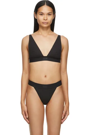 SKIMS Black Cotton Plunge Bralette