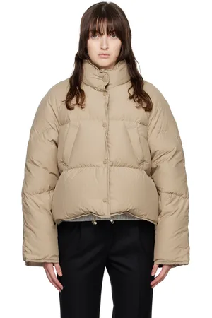 Nothing Written SSENSE Exclusive Taupe Cropped Down Jacket