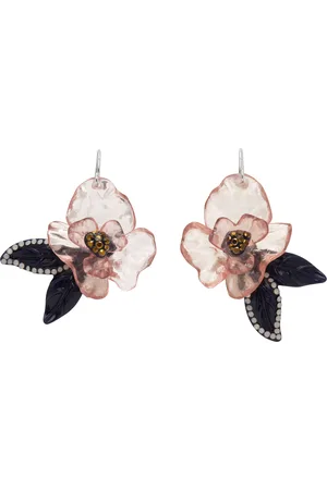 STINE GOYA Pink & Black Flower Earrings