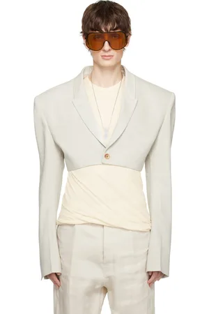 Rick Owens Off-White Hollywood LS Micro Tatlin Denim Blazer