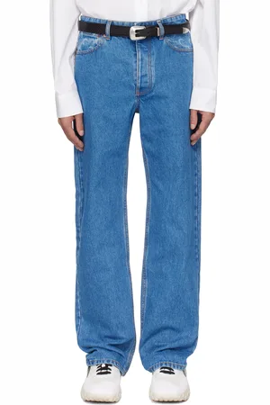 Marine Serre Blue Moon Laser Denim Loose Jeans
