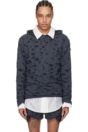 Acne Studios Black Layered Knitted Hoodie