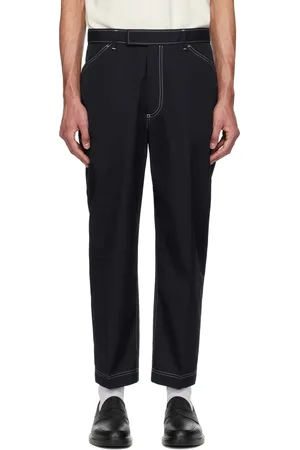 Thom Browne Navy Typewriter Cloth Tapered Chino Trousers