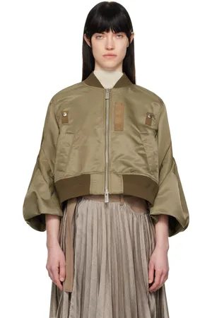 SACAI Khaki Nylon Twill Bomber Jacket
