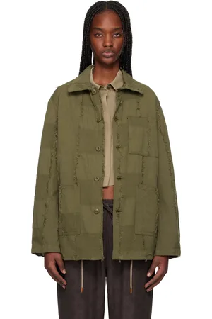 Pins & Needles Khaki Coverall Ripstop Cut Jacquard Jacket