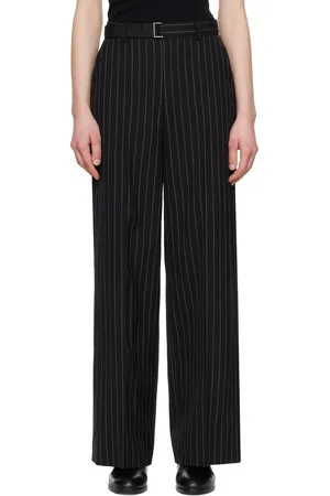 SACAI Black Wool Silk Suiting Trousers