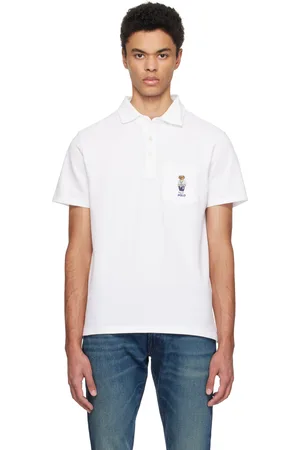 Ralph Lauren White Classic Fit Polo Bear Mesh Polo