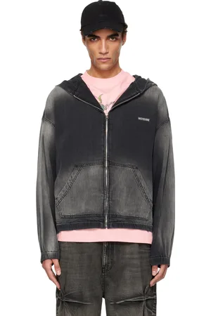 We11 Done Zip-Up Thin Denim Hoodie