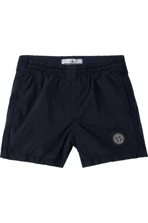 Stone Island Kids Black B100001 Nylon Metal ECONYL Swim Shorts