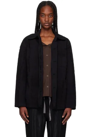 Pins & Needles Black Coverall Ripstop Cut Jacquard Jacket
